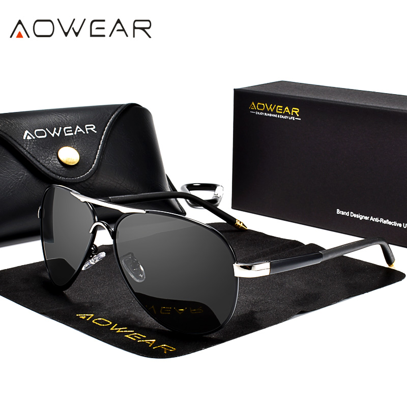 Aowear óculos de sol de aviaçã - Sunglasses Aviator Polarized avaliação e preço
